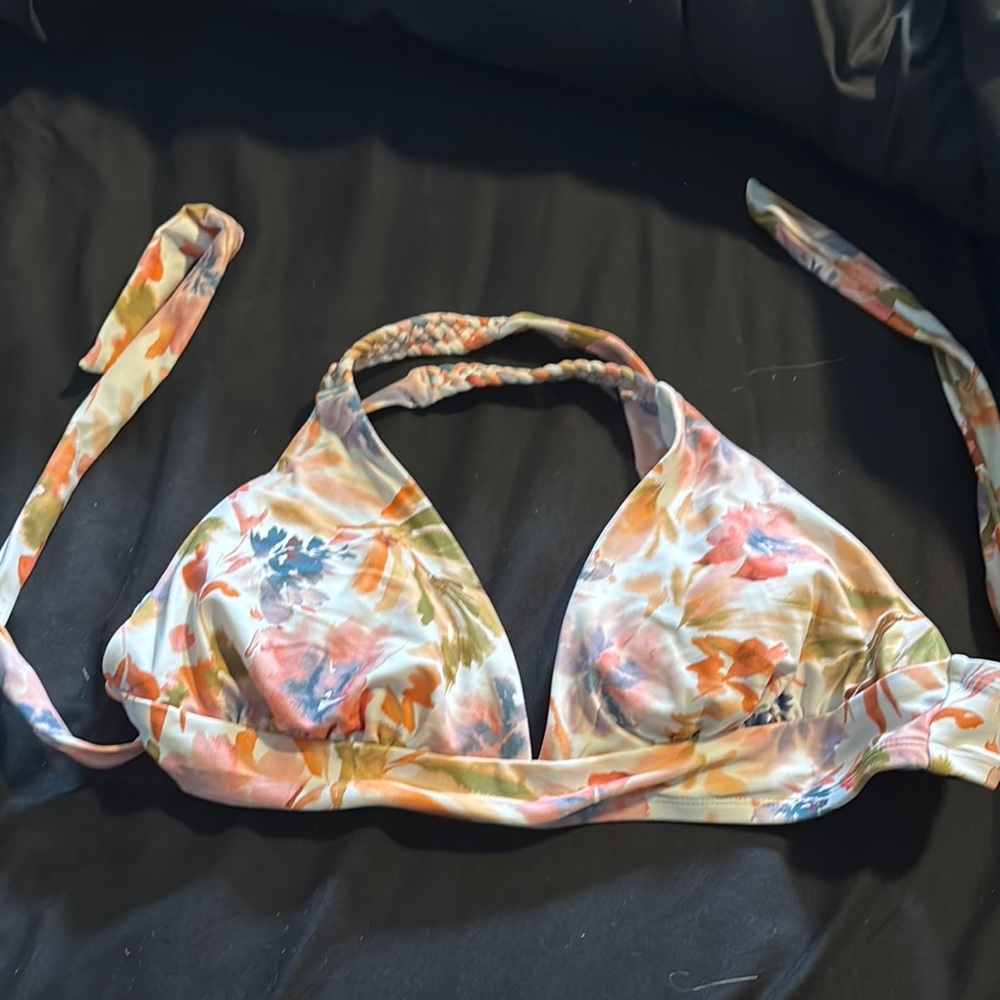 Floral Halter Bikini Top